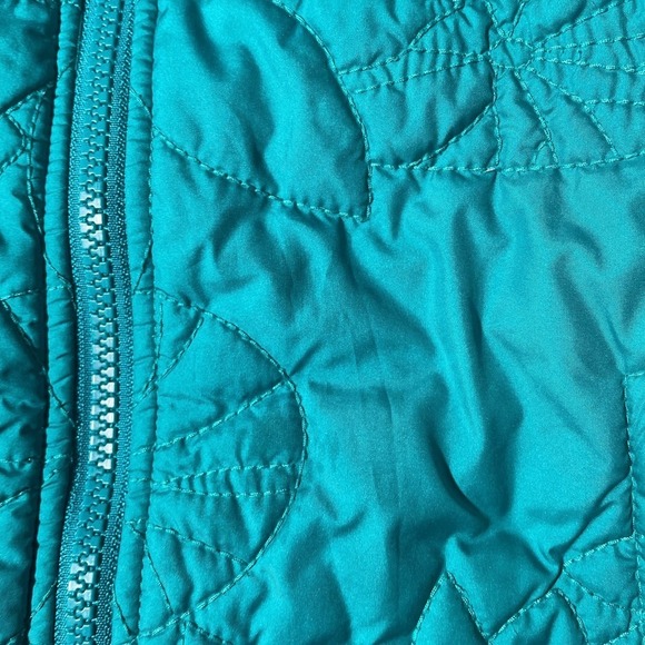 The North Face Puffer Jacket Women's Small Teal Quilted Embroidered - Picture 10 of 10